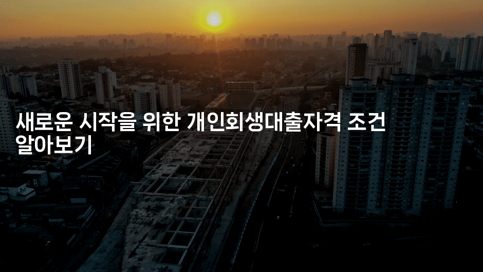 새로운 시작을 위한 개인회생대출자격 조건 알아보기-인도라이